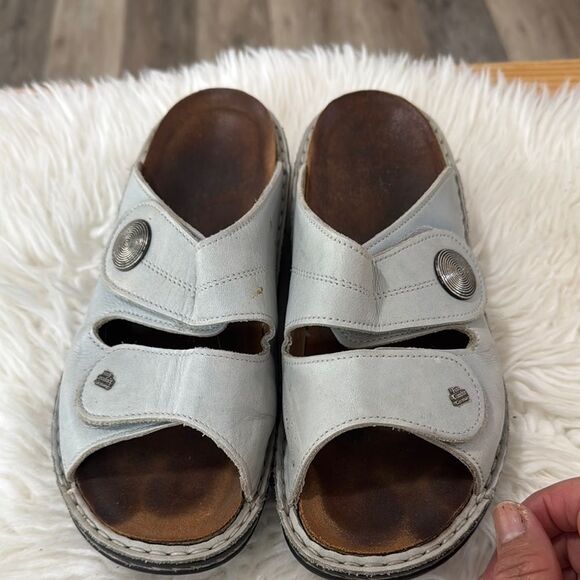 FINN COMFORT GERMANY Blue Leather Sandals Size 38 - Picture 1 of 10